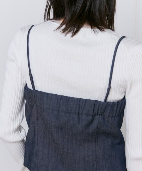 INED（イネド）の「デニム風ビスチェ【セットアップ対応】（シャツ/ブラウス・レディース・インディゴブルー・7号/9号）」の12枚目の写真