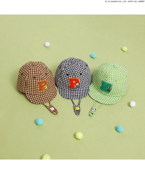 sanrio（サンリオ）の「【サンリオキャラクターズ】ギンガムベビーキャップ（キャップ・キッズ・ブラック/ブラウン/グリーン・46/48）」の4枚目の写真