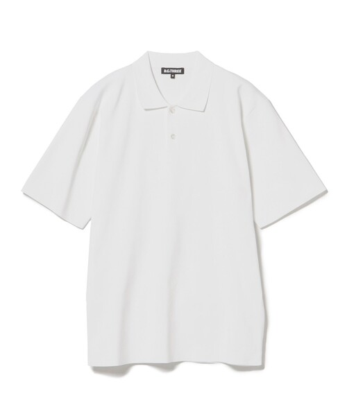 BEAMS GOLF（ビームスゴルフ）の「〈MEN〉B.G.THREE / ALL-TIME ニット ポロシャツ（ポロシャツ・メンズ・ネイビー/ホワイト/ブラック・MEDIUM/LARGE）」の4枚目の写真