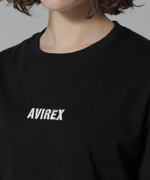 AVIREX(アヴィレックス)の「CUFFS OPEN LOGO TAPE EMBROIDERED ONEPIECE/カフスオープンロゴテープ刺繍ワンピース(ワンピース・レディース・ブラック/パープル/ホワイト系2・F)」の10枚目の写真