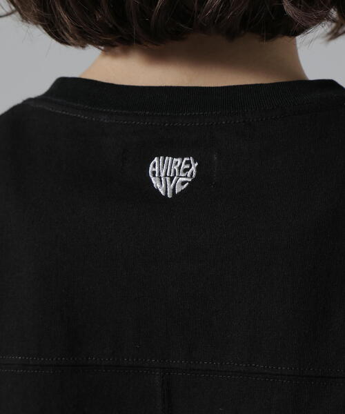 AVIREX(アヴィレックス)の「CUFFS OPEN LOGO TAPE EMBROIDERED ONEPIECE/カフスオープンロゴテープ刺繍ワンピース(ワンピース・レディース・ブラック/パープル/ホワイト系2・F)」の13枚目の写真