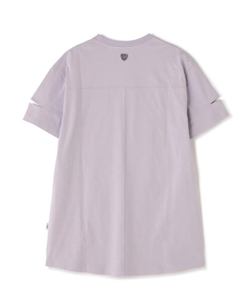 AVIREX(アヴィレックス)の「CUFFS OPEN LOGO TAPE EMBROIDERED ONEPIECE/カフスオープンロゴテープ刺繍ワンピース(ワンピース・レディース・ブラック/パープル/ホワイト系2・F)」の21枚目の写真