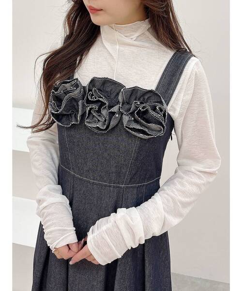 MERCURYDUO(マーキュリーデュオ)の「ハイネックシアートップス(Tシャツ/カットソー・レディース・ライトブルー/チャコールグレー/アイボリー・FREE)」の1枚目の写真