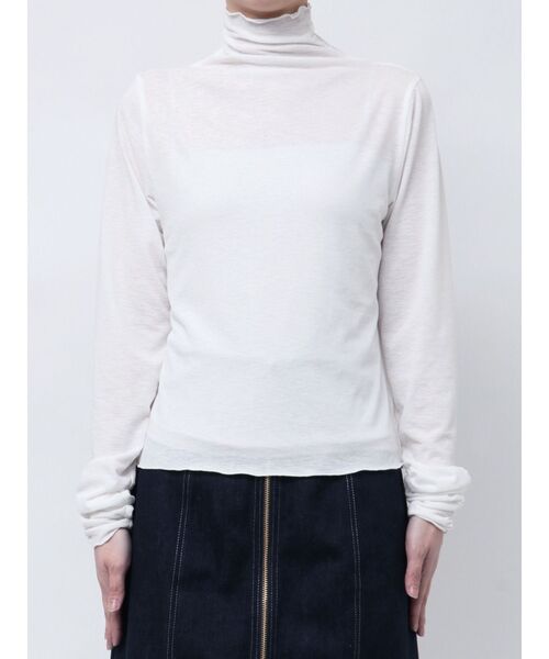 MERCURYDUO(マーキュリーデュオ)の「ハイネックシアートップス(Tシャツ/カットソー・レディース・ライトブルー/チャコールグレー/アイボリー・FREE)」の8枚目の写真