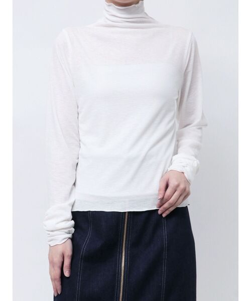 MERCURYDUO(マーキュリーデュオ)の「ハイネックシアートップス(Tシャツ/カットソー・レディース・ライトブルー/チャコールグレー/アイボリー・FREE)」の9枚目の写真