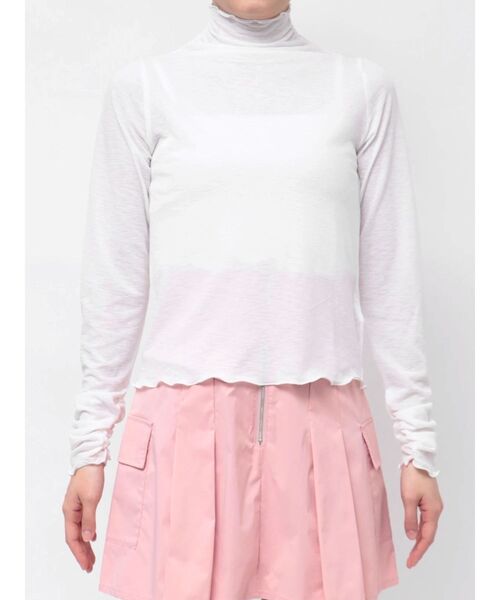 MERCURYDUO(マーキュリーデュオ)の「ハイネックシアートップス(Tシャツ/カットソー・レディース・ライトブルー/チャコールグレー/アイボリー・FREE)」の13枚目の写真