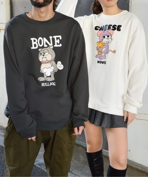 MODISH GAZE(モディシュガゼ)の「【MODISH GAZE】アニマルプリントスウェット(CP)(スウェット・メンズ・ホワイト/スミクロ・L/M)」の4枚目の写真