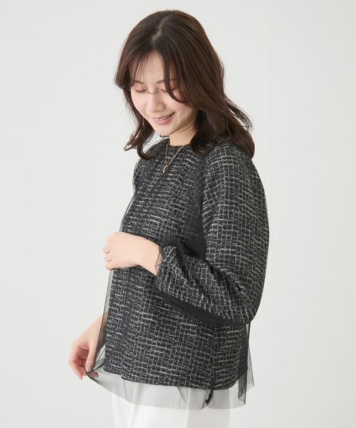 Jayro(ジャイロ)の「チュール重ねプルオーバー(Tシャツ/カットソー・レディース・ブラック/ベージュ・M)」の5枚目の写真