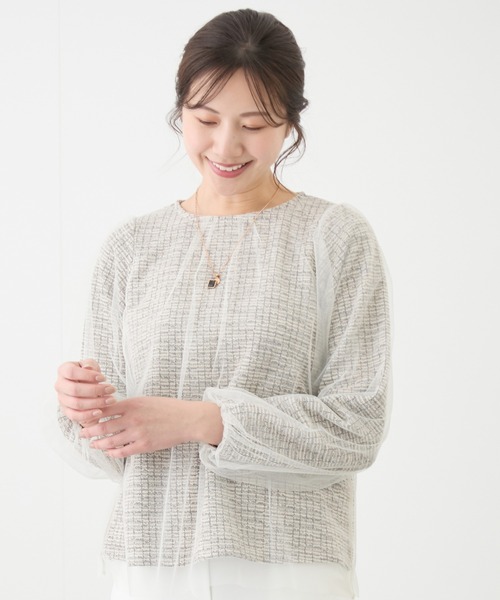 Jayro(ジャイロ)の「チュール重ねプルオーバー(Tシャツ/カットソー・レディース・ブラック/ベージュ・M)」の12枚目の写真