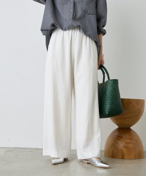 Jena espace merveilleux（ジェナ　エスパスメルヴェイユ）の「リネンキャタピラーパンツ（その他パンツ・レディース・イエロー/ブラック/オフホワイト・FREE）」の2枚目の写真