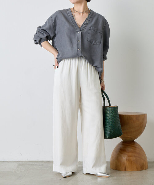 Jena espace merveilleux（ジェナ　エスパスメルヴェイユ）の「リネンキャタピラーパンツ（その他パンツ・レディース・イエロー/ブラック/オフホワイト・FREE）」の5枚目の写真