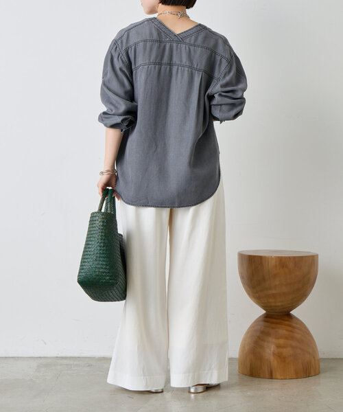 Jena espace merveilleux（ジェナ　エスパスメルヴェイユ）の「リネンキャタピラーパンツ（その他パンツ・レディース・イエロー/ブラック/オフホワイト・FREE）」の6枚目の写真