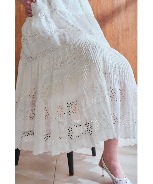 Estella.K（エステラケー）の「Veronica Belted Dress スタンドレースシャツドレス（ワンピース・レディース・ピンク系/グリーン/ホワイト/ネイビー/パープル・FREE）」の16枚目の写真