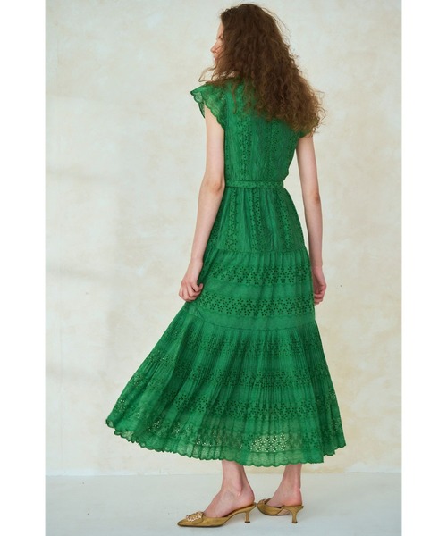 Estella.K（エステラケー）の「Veronica Belted Dress スタンドレースシャツドレス（ワンピース・レディース・ピンク系/グリーン/ホワイト/ネイビー/パープル・FREE）」の19枚目の写真