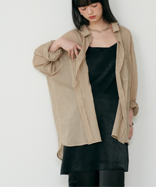 LARUTA(ラルータ)の「【LARUTA】マットバックサテンチュニックワンピース(キャミソール・レディース・ブラック/ブラウン・FREE)」の11枚目の写真
