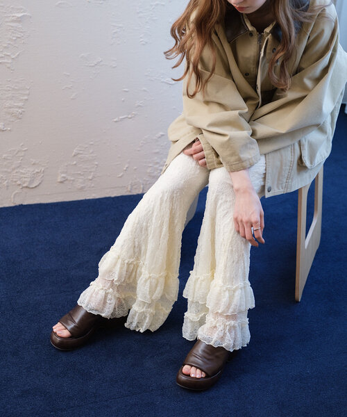 Kastane（カスタネ）の「*【再販売/新色追加】レースフリルパンツ