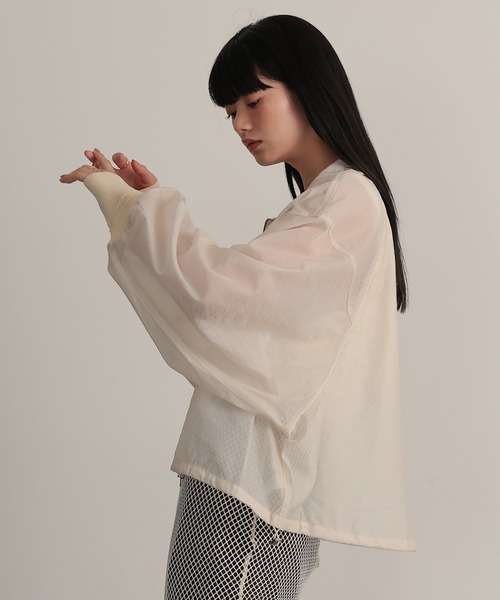 TENTO（テント）の「シアーブルゾン（ブルゾン・レディース・アイボリー/ブラック・FREE）」の5枚目の写真