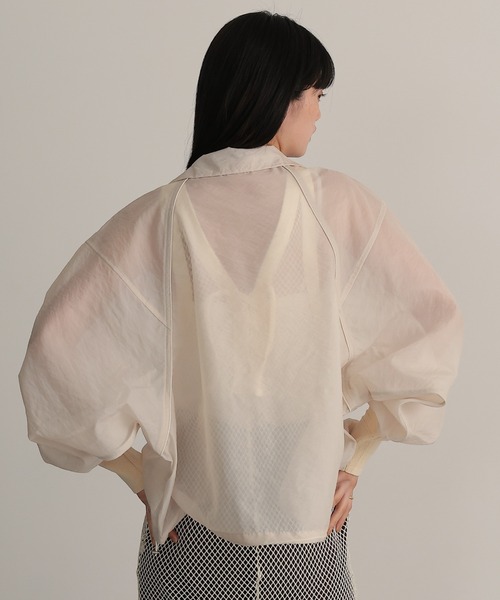 TENTO（テント）の「シアーブルゾン（ブルゾン・レディース・アイボリー/ブラック・FREE）」の6枚目の写真