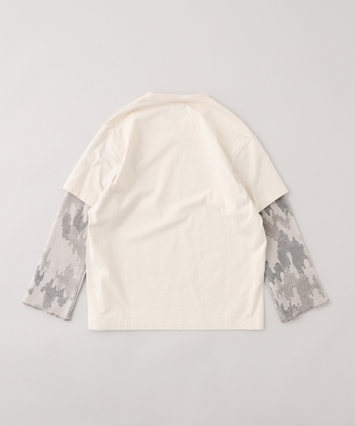 FAF(フェイク アス フラワーズ)の「【FAF / フェイク アス フラワーズ】カモ ダブル スリーブ Tシャツ(Tシャツ/カットソー・メンズ・ブラック/ホワイト系その他・1)」の3枚目の写真
