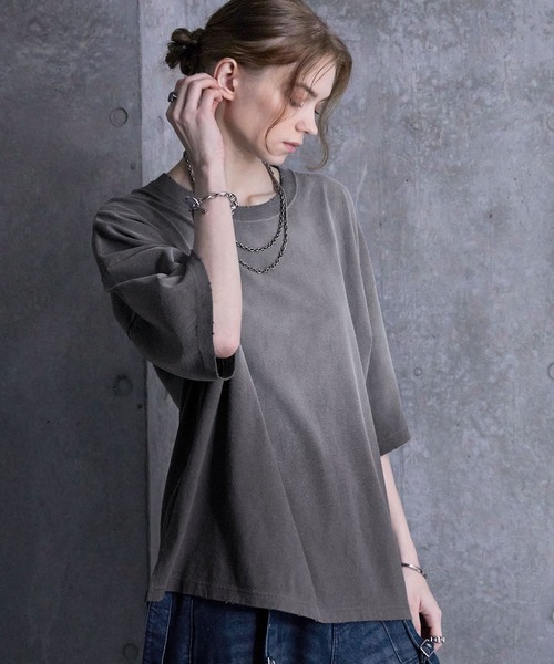 tシャツ ヴィンテージサーマル ルーズTシャツ レディース ルーズシルエットマルチグラフィックヴィンテージ加工