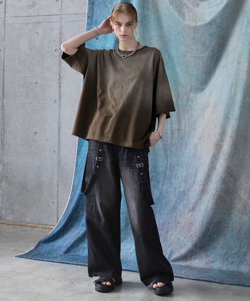 SERACE】Vintage design loose gradation t-shirt