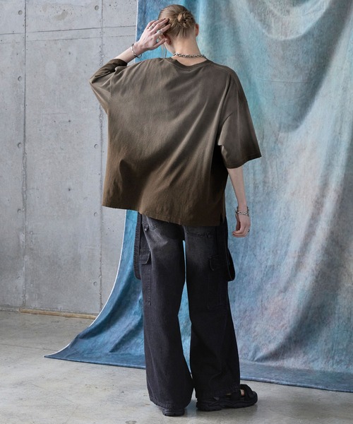 *URKOOL*グラデーションヴィンテージ Tシャツ*送料込み* SERACE】Vintage design loose gradation t-shirt