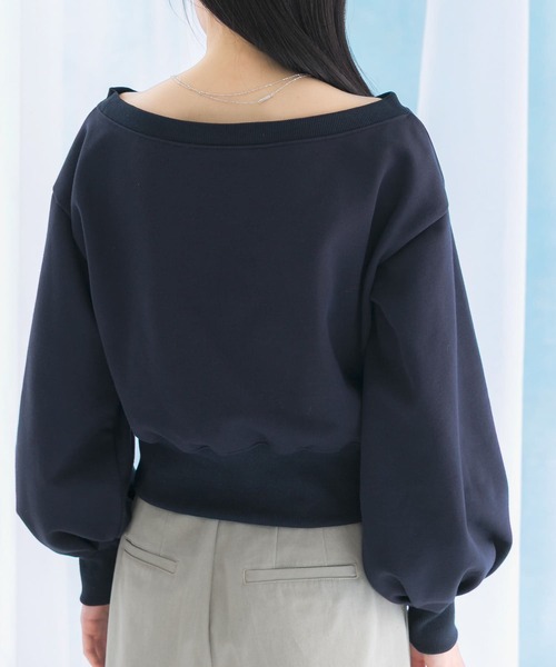 URBAN RESEARCH ROSSO WOMEN（アーバンリサーチ　ロッソ）の「オフショルダースウェット（スウェット・レディース・ネイビー/アイボリー/グレー系その他・FREE）」の21枚目の写真