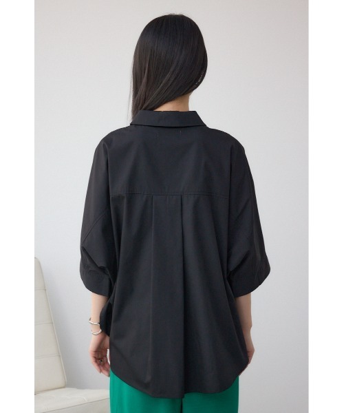AZUL by moussy（アズールバイマウジー）の「タックヘムコクーンシャツ（シャツ/ブラウス・レディース・ブラック/アイボリー/グレー・FREE）」の18枚目の写真