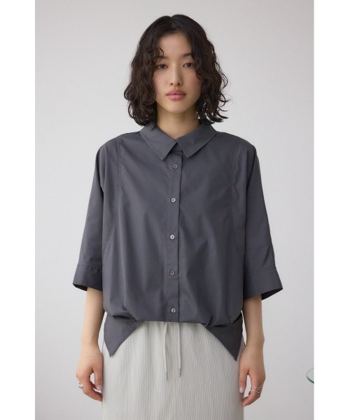 AZUL by moussy（アズールバイマウジー）の「タックヘムコクーンシャツ（シャツ/ブラウス・レディース・ブラック/アイボリー/グレー・FREE）」の10枚目の写真