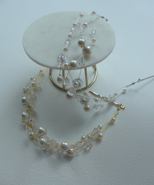 Dorry Doll（ドリードール）の「六角ビーズ＆パールMIXヘッドドレス（ヘアピン・レディース・シルバー/ゴールド・FREE）」の8枚目の写真