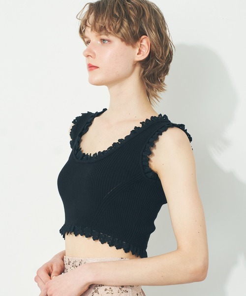 DEICY(デイシー)の「レースフリルニット(ニット/セーター・レディース・レッド/アイボリー/ブラック・FREE)」の21枚目の写真