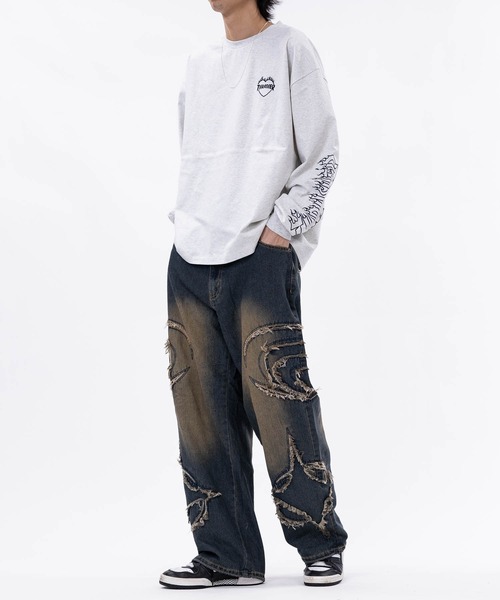 JOHN'S CLOSET（ジョンズクローゼット）の「【13】オーバルカットオフ ワイドバギーデニム（デニムパンツ・メンズ・ブラック/ブルー・LARGE/MEDIUM）」の18枚目の写真