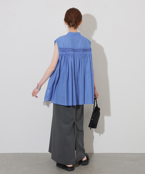 JOURNAL STANDARD(ジャーナルスタンダード)の「ボイルピンタックノースリーブブラウス(シャツ/ブラウス・レディース・ブラウン/ブルー系その他/ホワイト×ホワイト・FREE)」の22枚目の写真