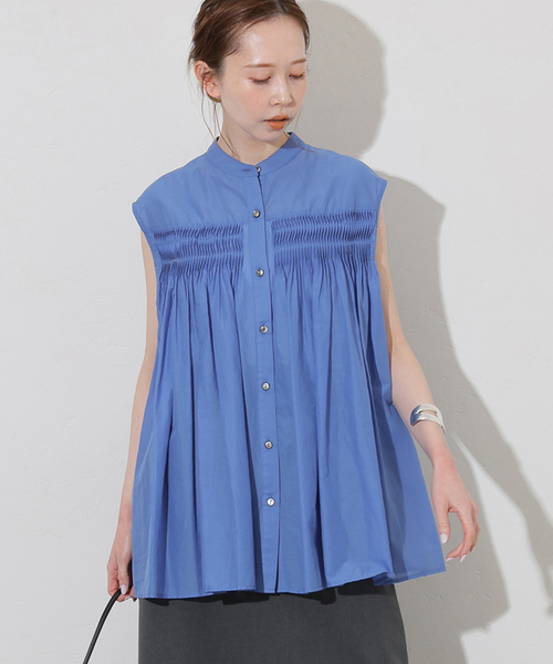 JOURNAL STANDARD(ジャーナルスタンダード)の「ボイルピンタックノースリーブブラウス(シャツ/ブラウス・レディース・ブラウン/ブルー系その他/ホワイト×ホワイト・FREE)」の21枚目の写真