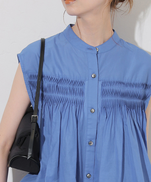 JOURNAL STANDARD(ジャーナルスタンダード)の「ボイルピンタックノースリーブブラウス(シャツ/ブラウス・レディース・ブラウン/ブルー系その他/ホワイト×ホワイト・FREE)」の19枚目の写真