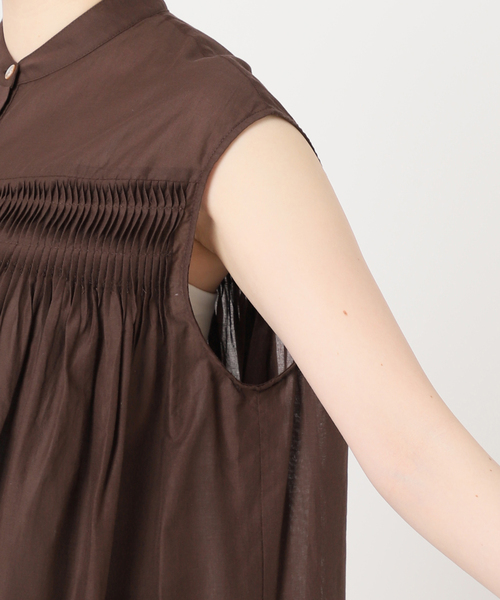 JOURNAL STANDARD(ジャーナルスタンダード)の「ボイルピンタックノースリーブブラウス(シャツ/ブラウス・レディース・ブラウン/ブルー系その他/ホワイト×ホワイト・FREE)」の13枚目の写真