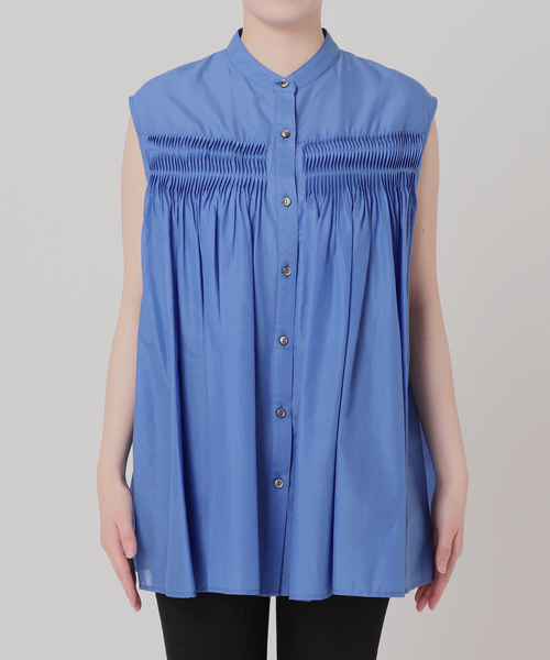 JOURNAL STANDARD(ジャーナルスタンダード)の「ボイルピンタックノースリーブブラウス(シャツ/ブラウス・レディース・ブラウン/ブルー系その他/ホワイト×ホワイト・FREE)」の9枚目の写真