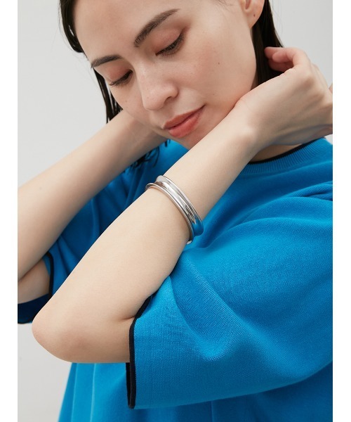 市松　アシンメトリー　バングル　円周１９ｃｍ 市松 シルバー アシンメトリーバングル K24 - メルカリ