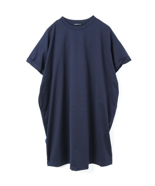 mizuiroind（ミズイロインド）の「mizuiro ind ロールアップスリーブワンピース（ワンピース・レディース・ネイビー/ブラック/グレー/ネイビー系1/ベージュ・FREE）」の5枚目の写真