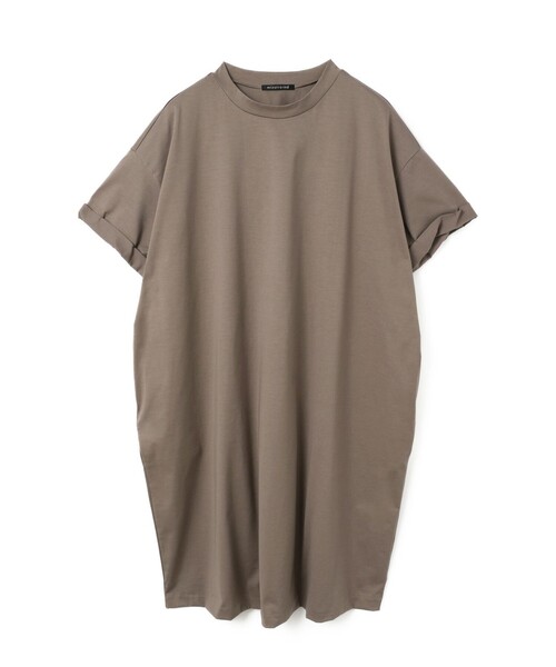 mizuiroind（ミズイロインド）の「mizuiro ind ロールアップスリーブワンピース（ワンピース・レディース・ネイビー/ブラック/グレー/ネイビー系1/ベージュ・FREE）」の4枚目の写真