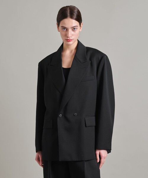 LOEFF（ロエフ）の「＜LOEFF＞ギャバ オーバーサイズ ジャケット（テーラードジャケット・レディース・ブラック・0/1）」の4枚目の写真