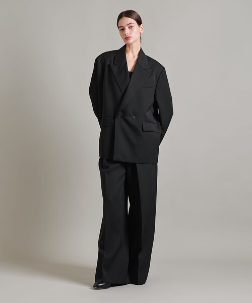 LOEFF（ロエフ）の「＜LOEFF＞ギャバ オーバーサイズ ジャケット（テーラードジャケット・レディース・ブラック・0/1）」の2枚目の写真