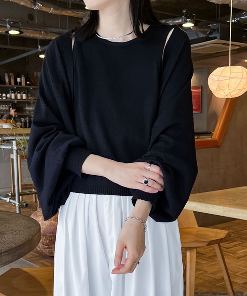 your/0w(ユアロウ)の「Bicolor bolero cardigan × american sleeve tank top 2-piece set ensemble / 配色 ボレロカーディガン × アメスリタンク 2SET アンサンブル(アンサンブル・レディース・レンガ/グレー/ブラック・FREE)」の21枚目の写真