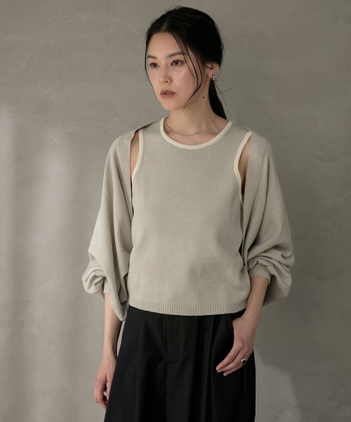 WITH A WHITE，6号，ボレロ NOT KNOWING】Bolero Linen Net Cardigan / 【ノットノーイング