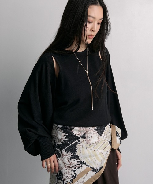 your/0w(ユアロウ)の「Bicolor bolero cardigan × american sleeve tank top 2-piece set ensemble / 配色 ボレロカーディガン × アメスリタンク 2SET アンサンブル(アンサンブル・レディース・レンガ/グレー/ブラック・FREE)」の5枚目の写真