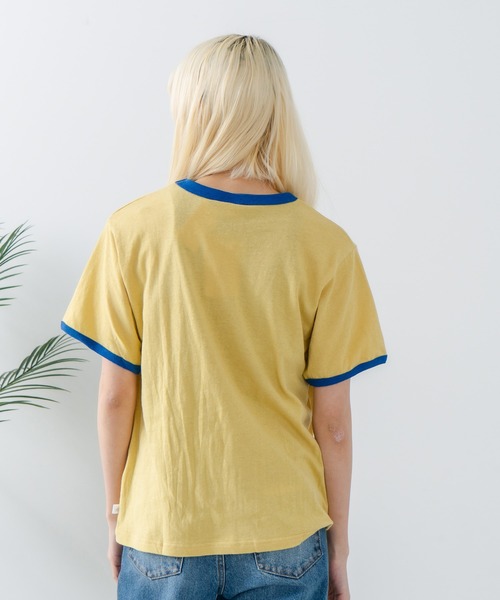 CONVERSE(コンバース)の「【CONVERSE/コンバース】ネップスラブ アーカイブロゴ リンガーTシャツ(Tシャツ/カットソー・レディース・オフホワイト/イエロー・MEDIUM)」の18枚目の写真