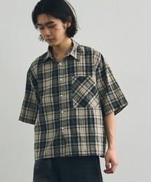 Shoowtime（ショウタイム）の「Short length regular collar check short sleeve shirt   ショート丈レギュラーカラーチェック半袖シャツ（シャツ/ブラウス）」