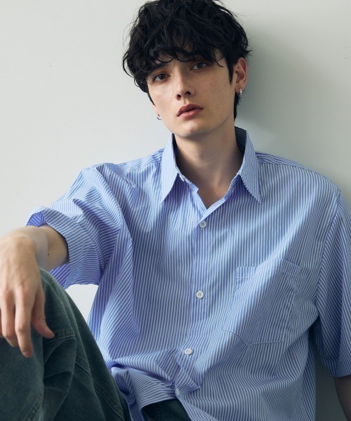 [25SS☆新] NERDY★WHO IS NEDDY short sleeve shirt 半袖シャツ セール】Short length regular collar check short sleeve shirt