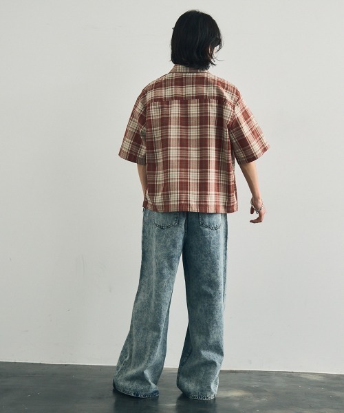 Whimsy 半袖シャツ チェック cityboy 古着 archive 短丈 Whimsy 半袖シャツ ギンガムチェック 古着 archive 短丈