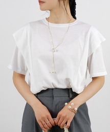 【トレンドライクなこなれアイテム!】ラッフルデザインTシャツ